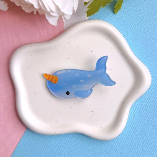 Narwhal Acrylic Hair Clip