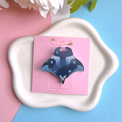 Oceanic Ray Acrylic Hair Clip