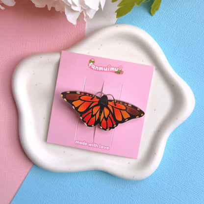 Monarch Butterfly Acrylic Hair Clip