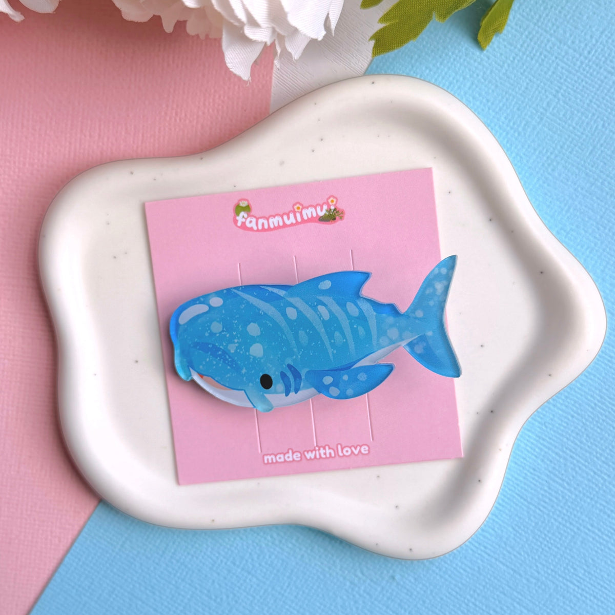 Whale Shark Acrylic Hair Clip