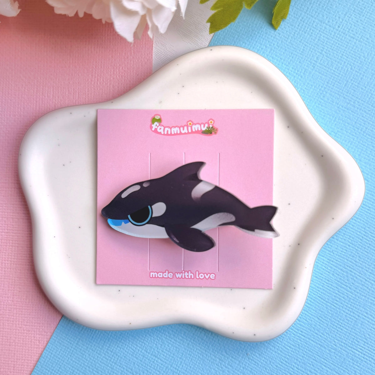 Orca Killer Whale Acrylic Hair Clip