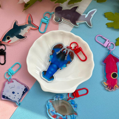 Blue Lobster 2.5" Acrylic Charm
