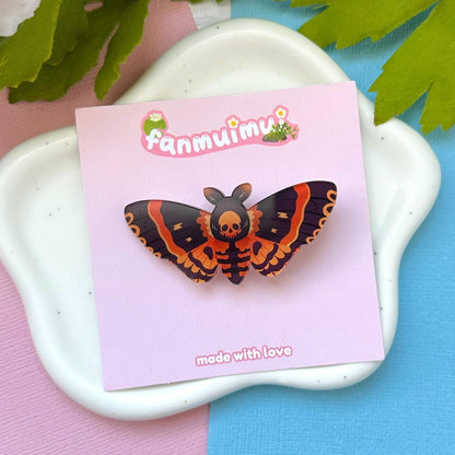 Death's Head Hawk Moth Acrylic Hair Clip