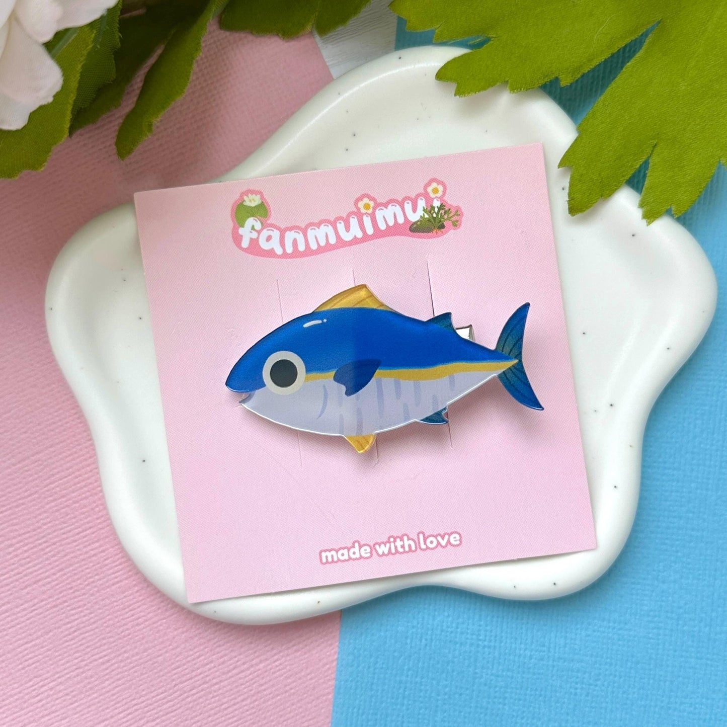 Blue Fin Tuna Acrylic Hair Clip