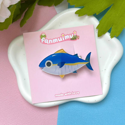 Blue Fin Tuna Acrylic Hair Clip