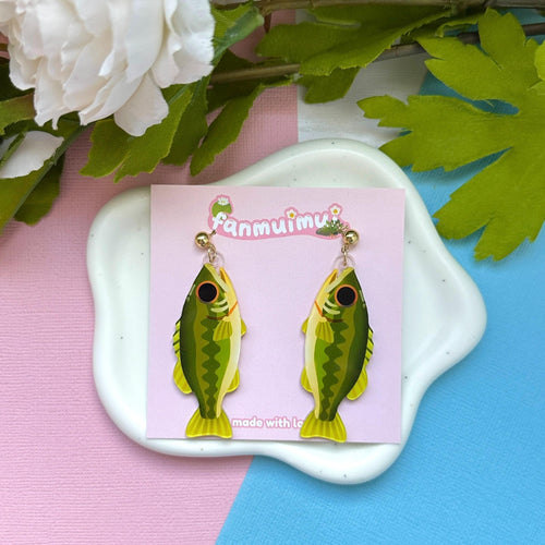 Large Mouth Bass Acrylic Earrings