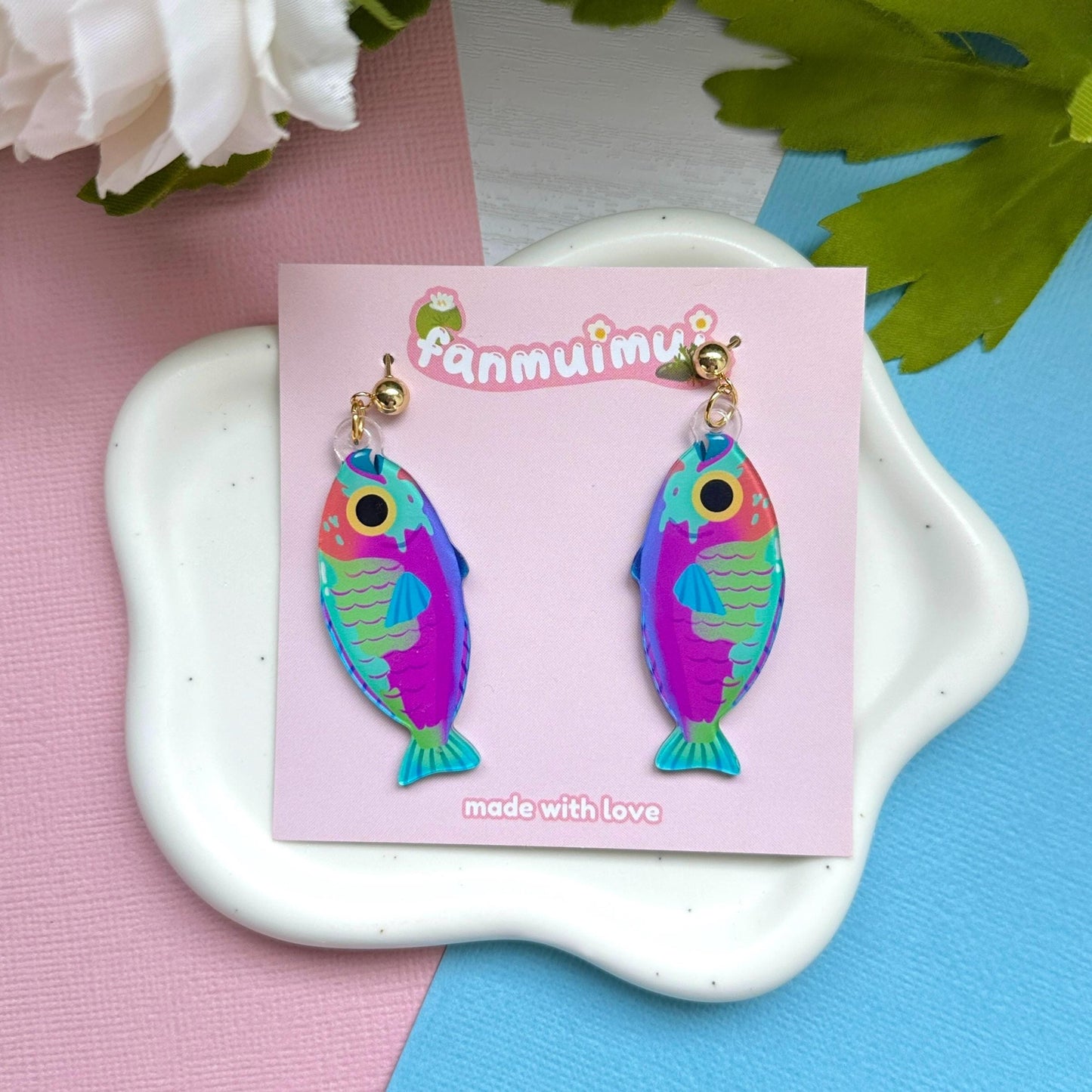Parrotfish Acrylic Earrings