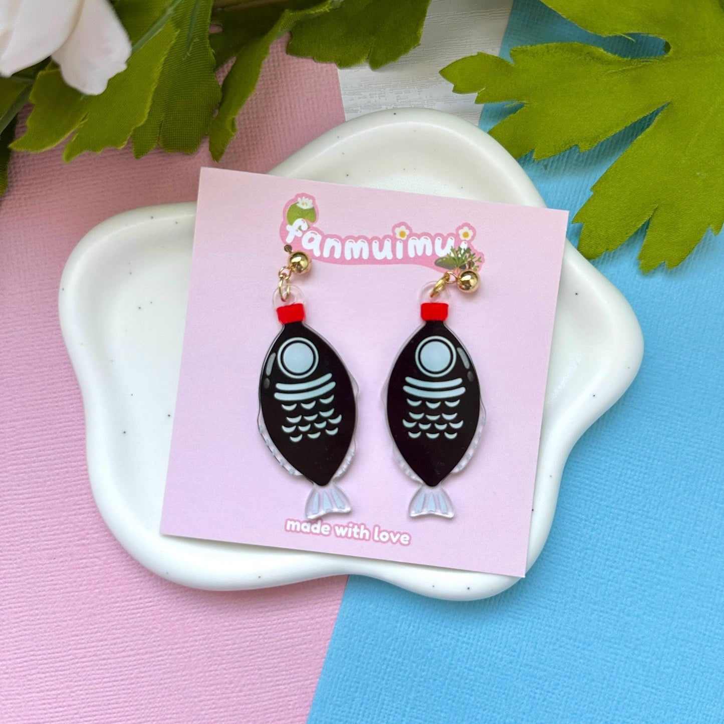 Soy Sauce Fish Acrylic Earrings