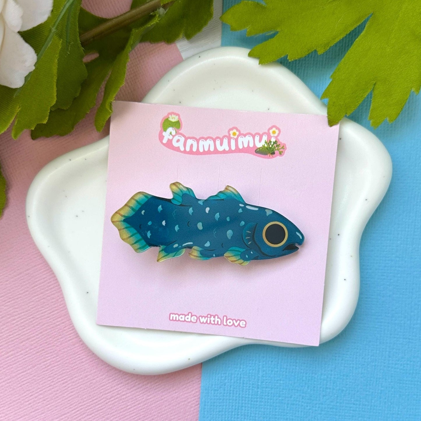 Coelacanth Acrylic Hair Clip