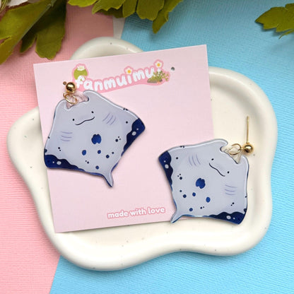 Manta Ray Acrylic Earrings