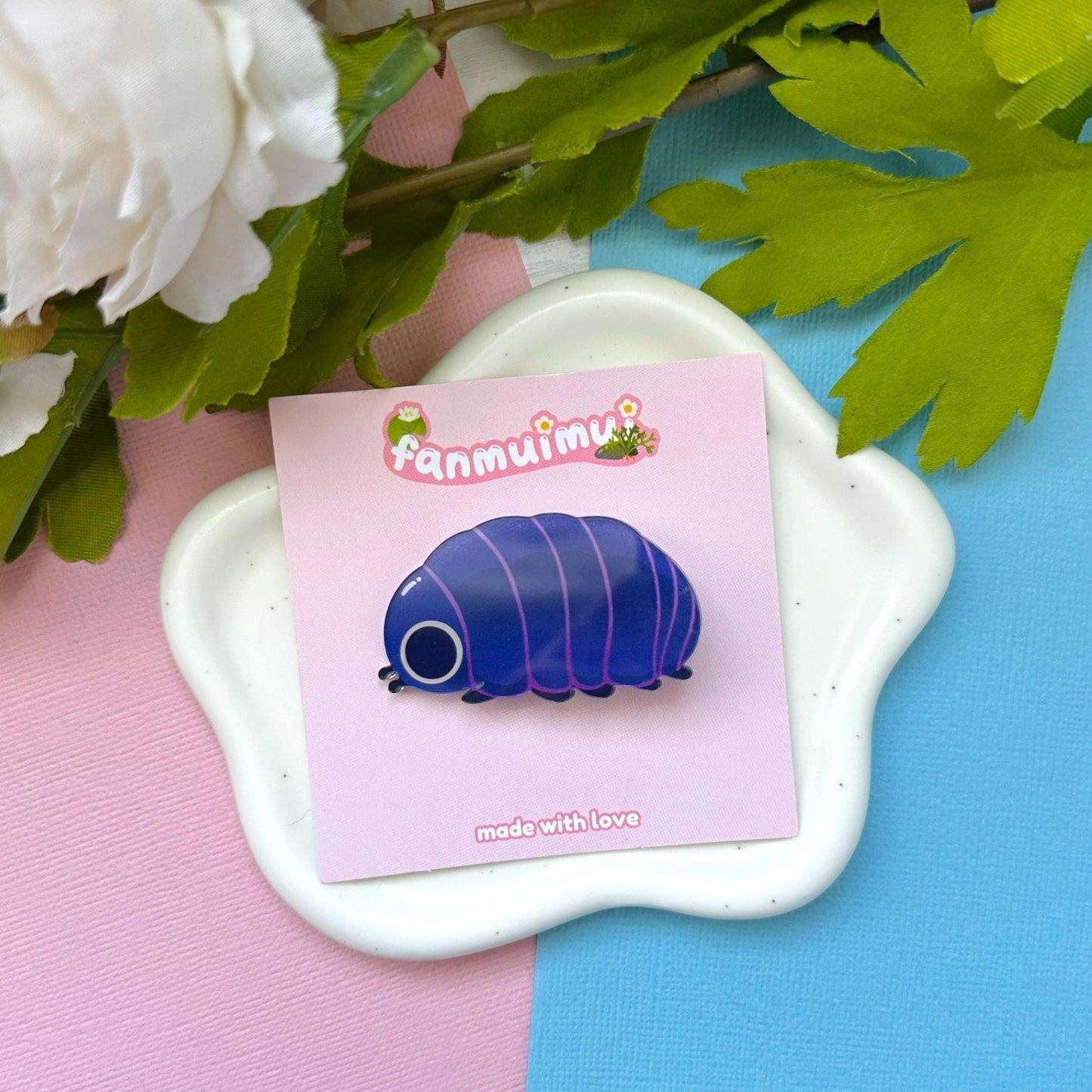 Pill Bug Acrylic Hair Clip