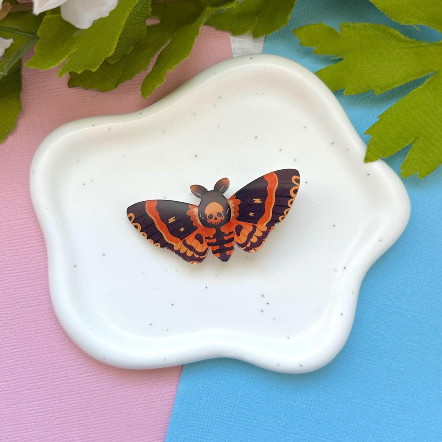 Death's Head Hawk Moth Acrylic Hair Clip