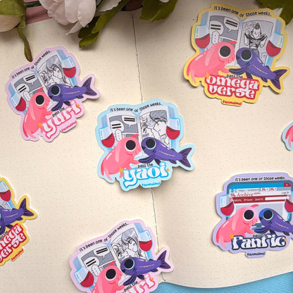 Pass the Yaoi | Yuri | Fanfiction | Omegaverse Vinyl Stickers