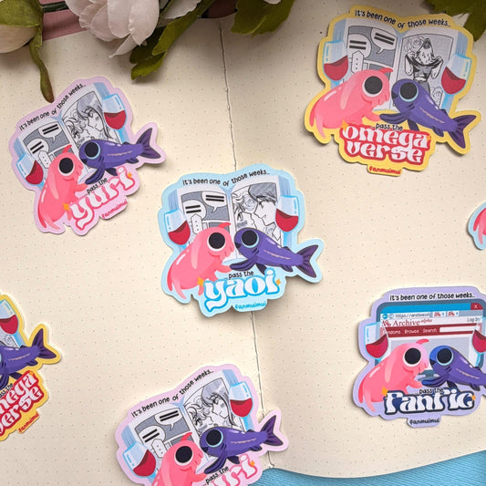 Pass the Yaoi | Yuri | Fanfiction | Omegaverse Vinyl Stickers