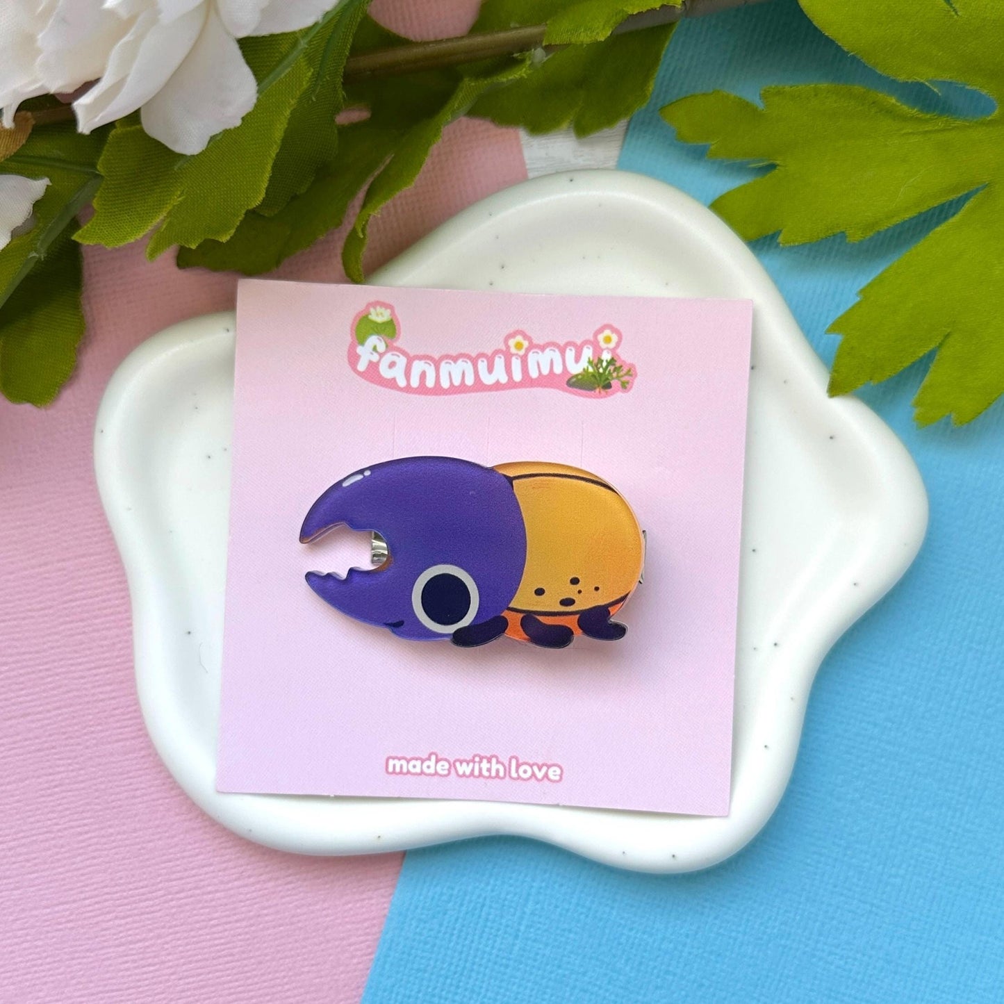 Hercules Beetle Acrylic Hair Clip