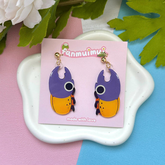Hercules Beetle Acrylic Earrings