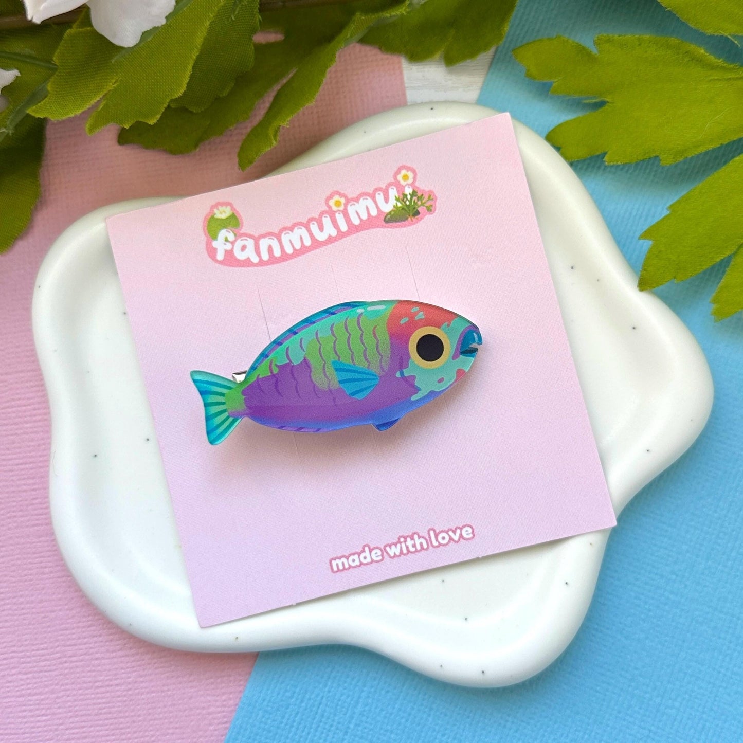 Parrotfish Acrylic Hair Clip