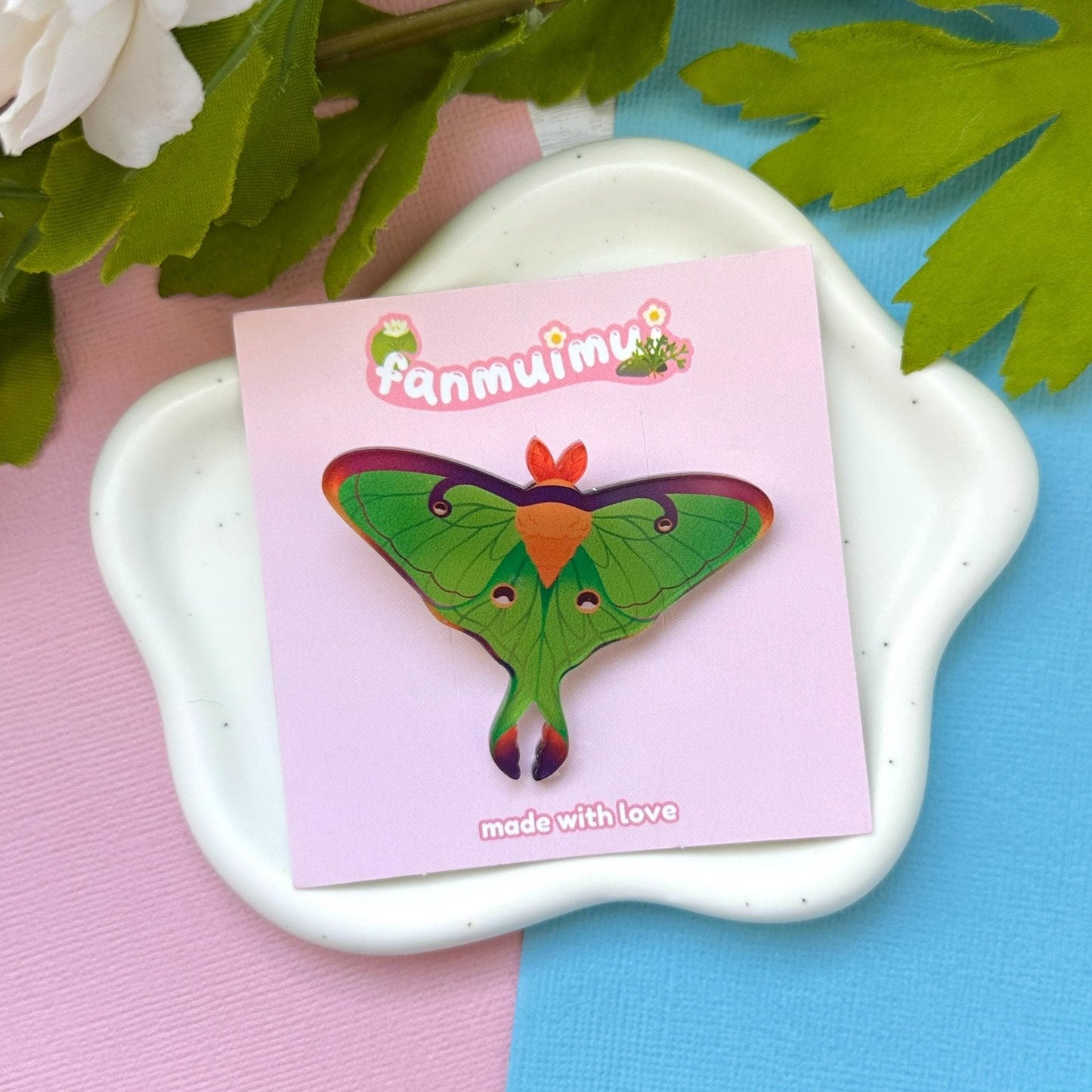 Luna Moth Acrylic Hair Clip