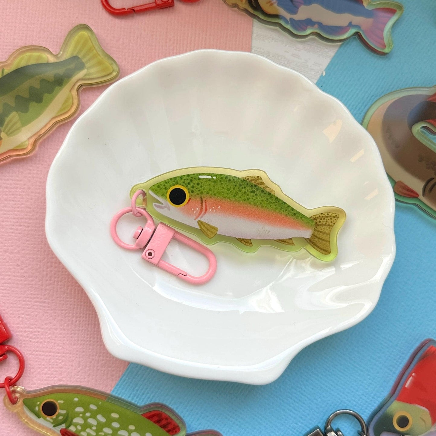 Rainbow Trout 2.5" Acrylic Charm