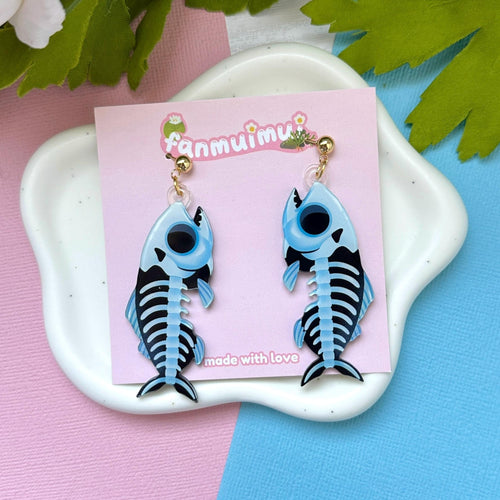 Fish Bones Acrylic Earrings