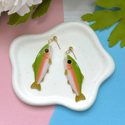 Rainbow Trout Acrylic Earrings