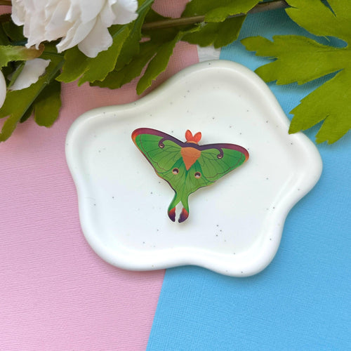 Luna Moth Acrylic Hair Clip