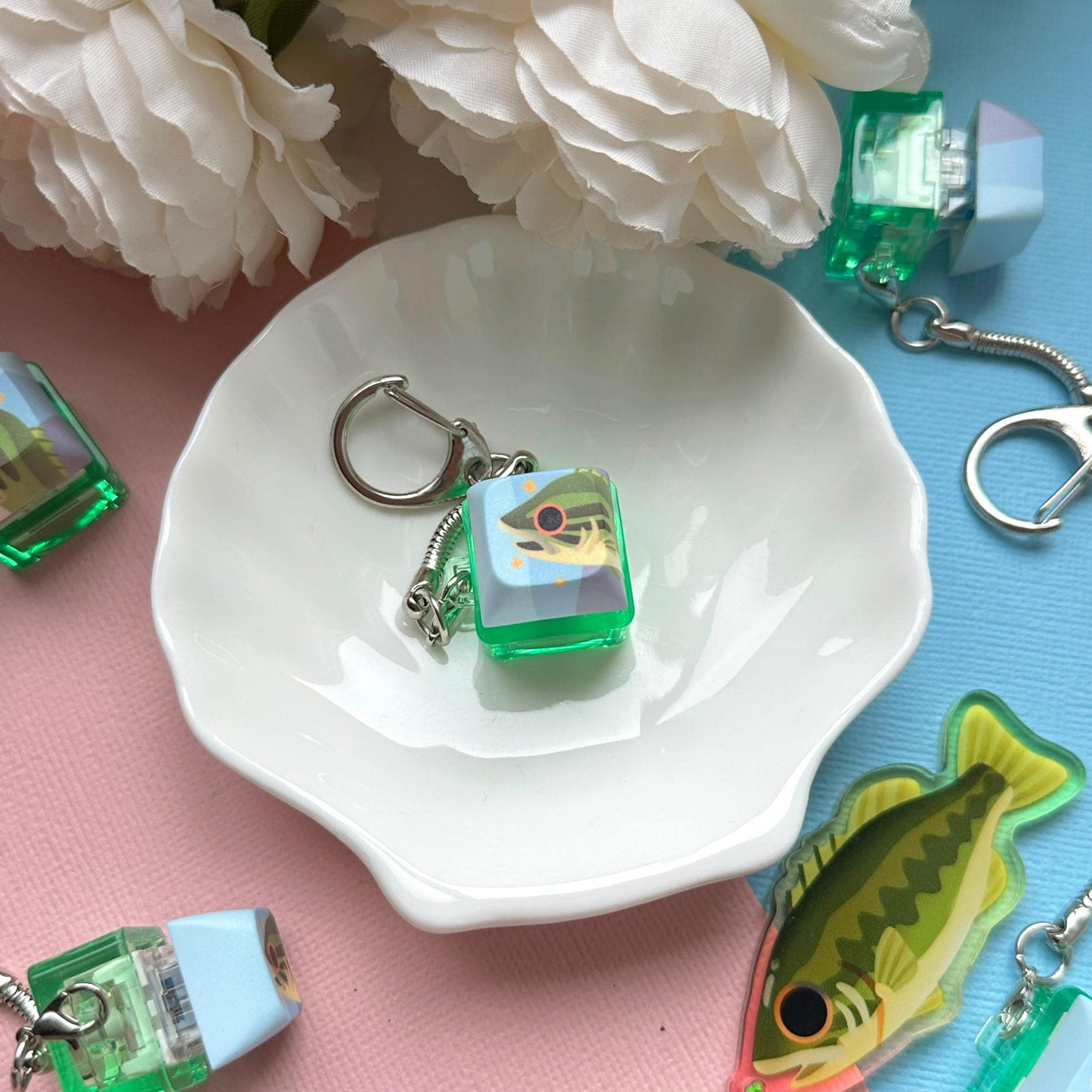 Large Mouth Bass Clicky Fidget Keychain