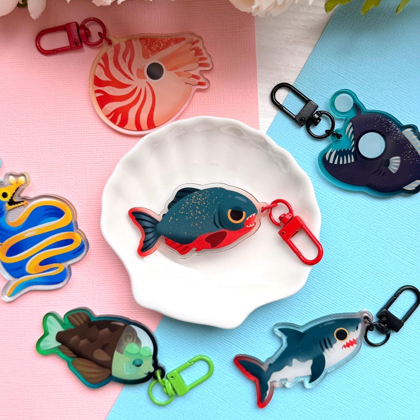 Piranha 1.7" Acrylic Charm