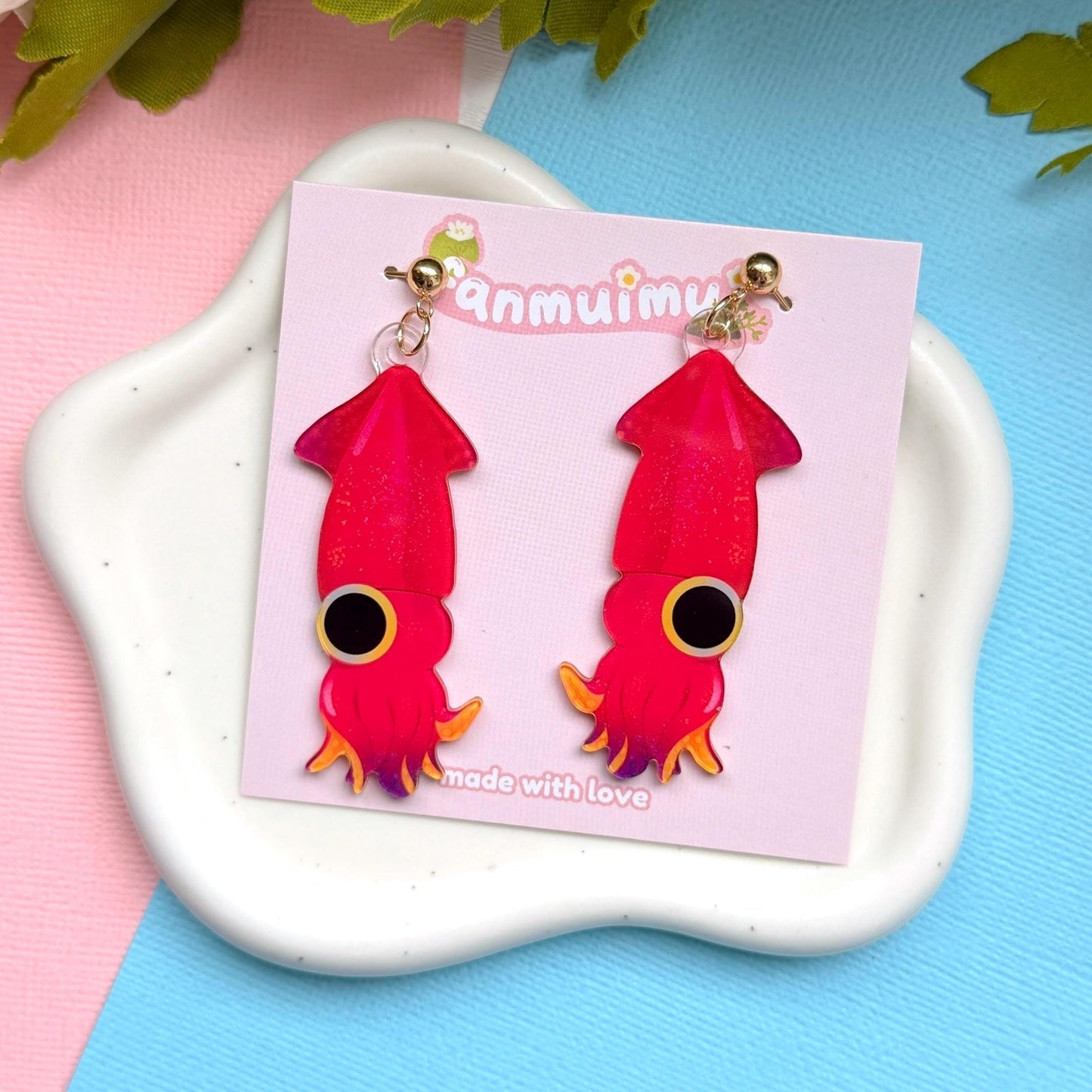 Squid Acrylic Earrings