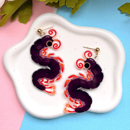 Feathertail Centipede Acrylic Earrings