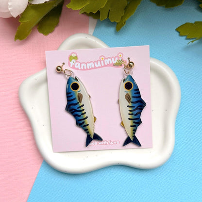Atlantic Mackerel Acrylic Earrings