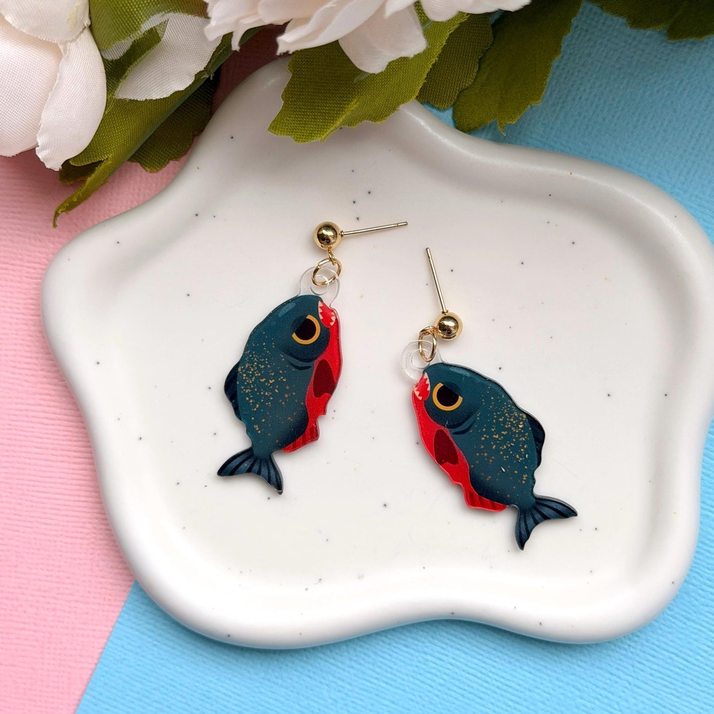 Piranha Acrylic Earrings