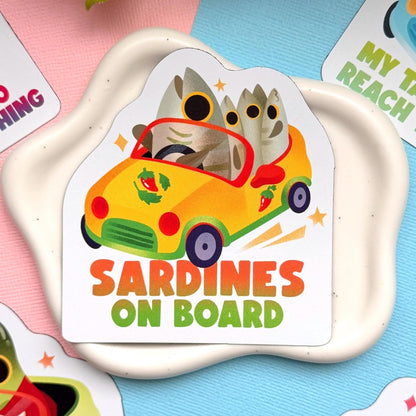 Sardines on Board 3.5" Bumper Magnet