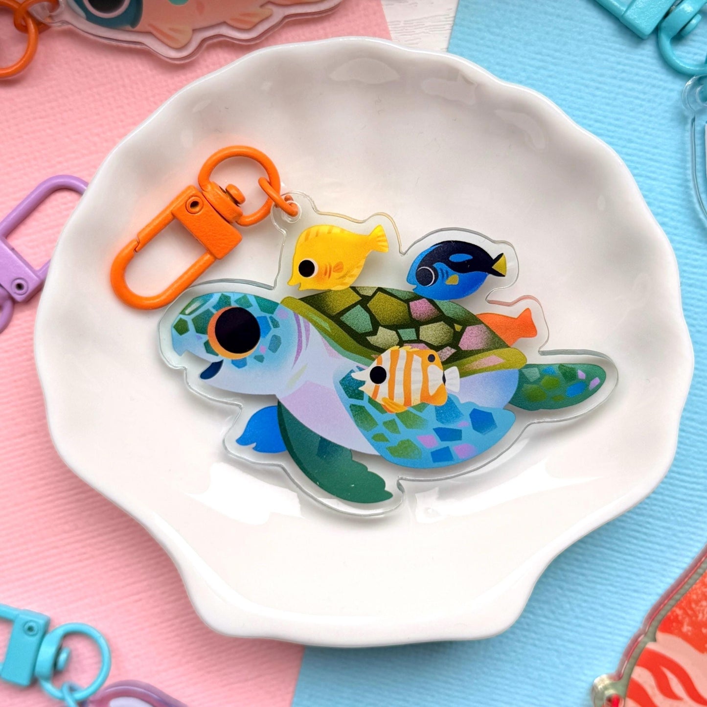 Sea Turtle Reef 2.5" Acrylic Charm