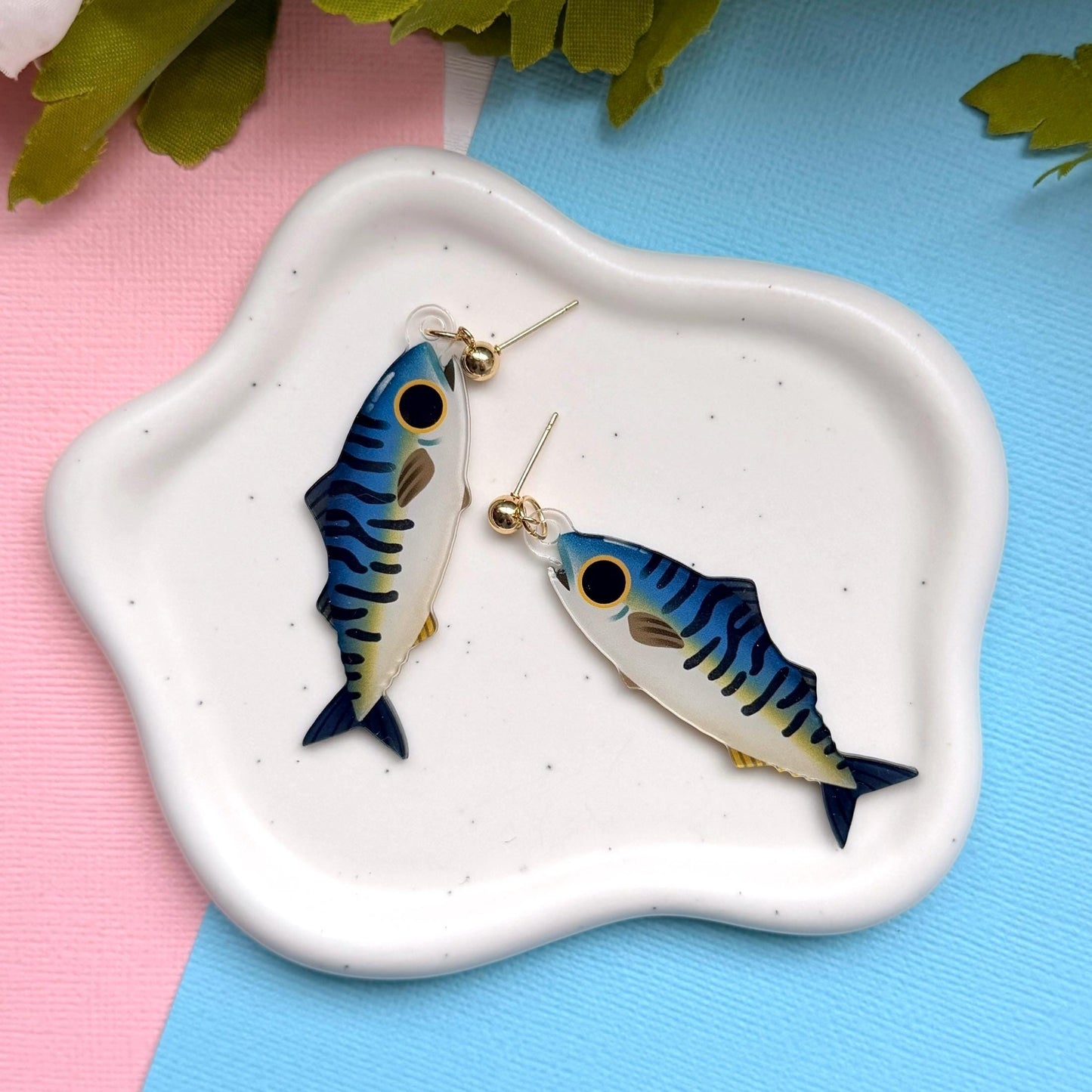 Atlantic Mackerel Acrylic Earrings