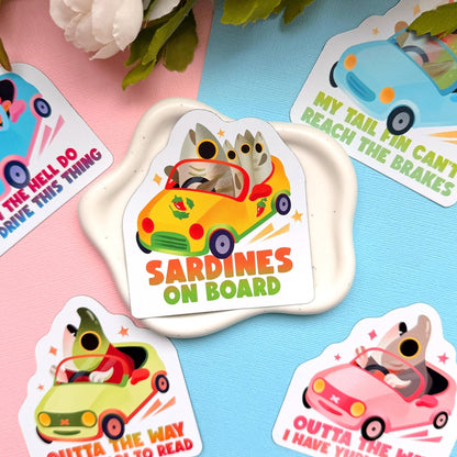 Sardines on Board 3.5" Bumper Magnet