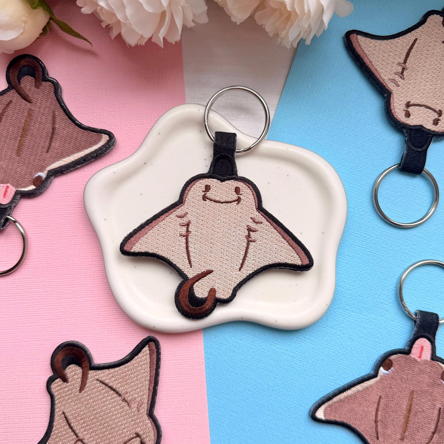 Cownose Ray Embroidered Charm