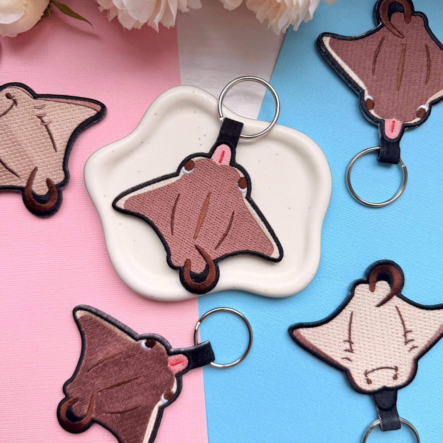 Cownose Ray Embroidered Charm