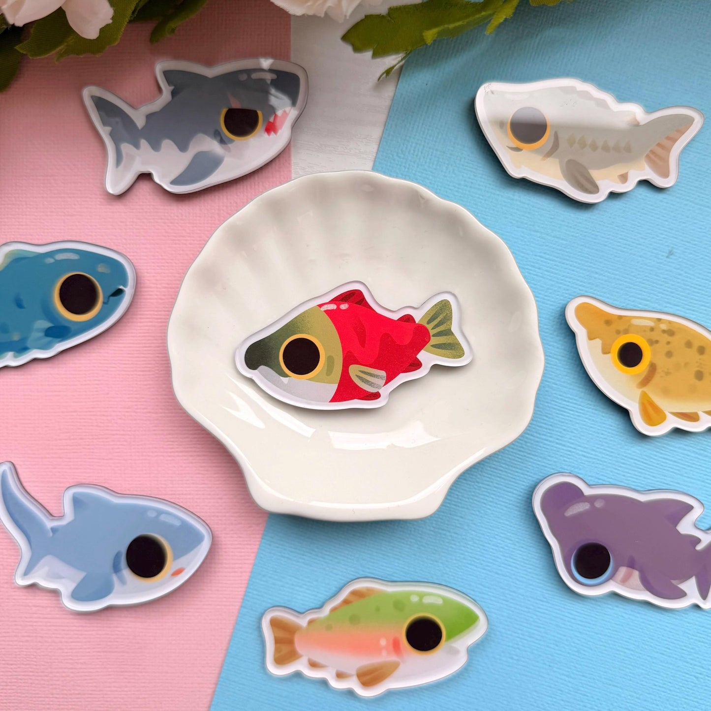Sockeye Salmon 2.5" Acrylic Fridge Magnet