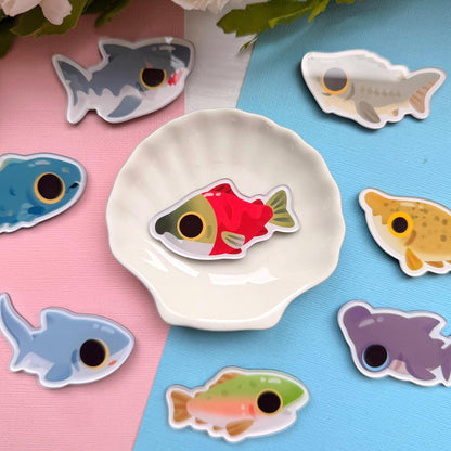 Sockeye Salmon 2.5" Acrylic Fridge Magnet