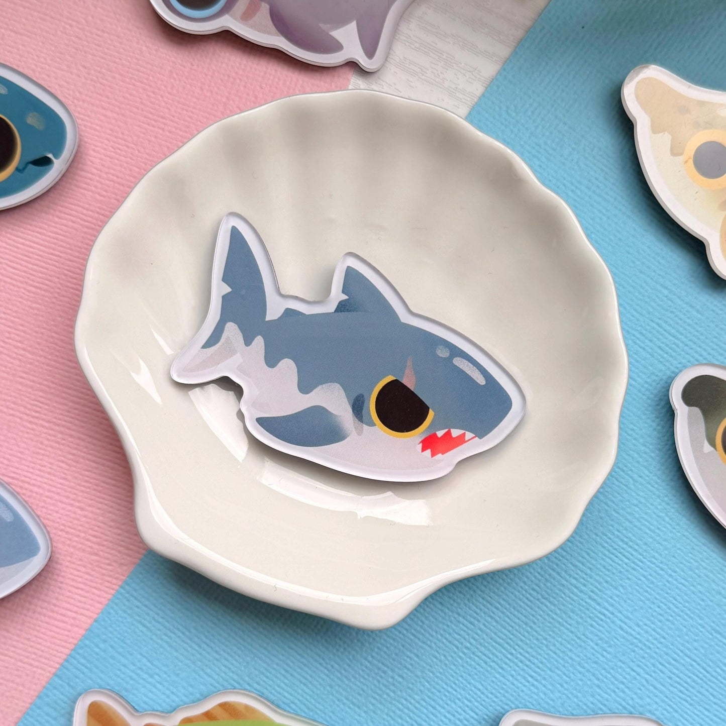 Great White Shark 2.5" Acrylic Fridge Magnet