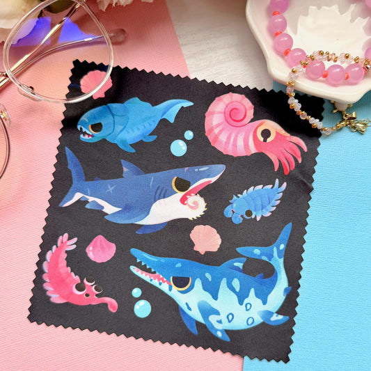 Prehistoric Fish Microfiber Cleaning Cloth