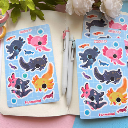 Axolotl Vinyl Sticker Sheet (A6)