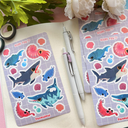 Prehistoric Fish / Oceans Past Vinyl Sticker Sheet (A6)